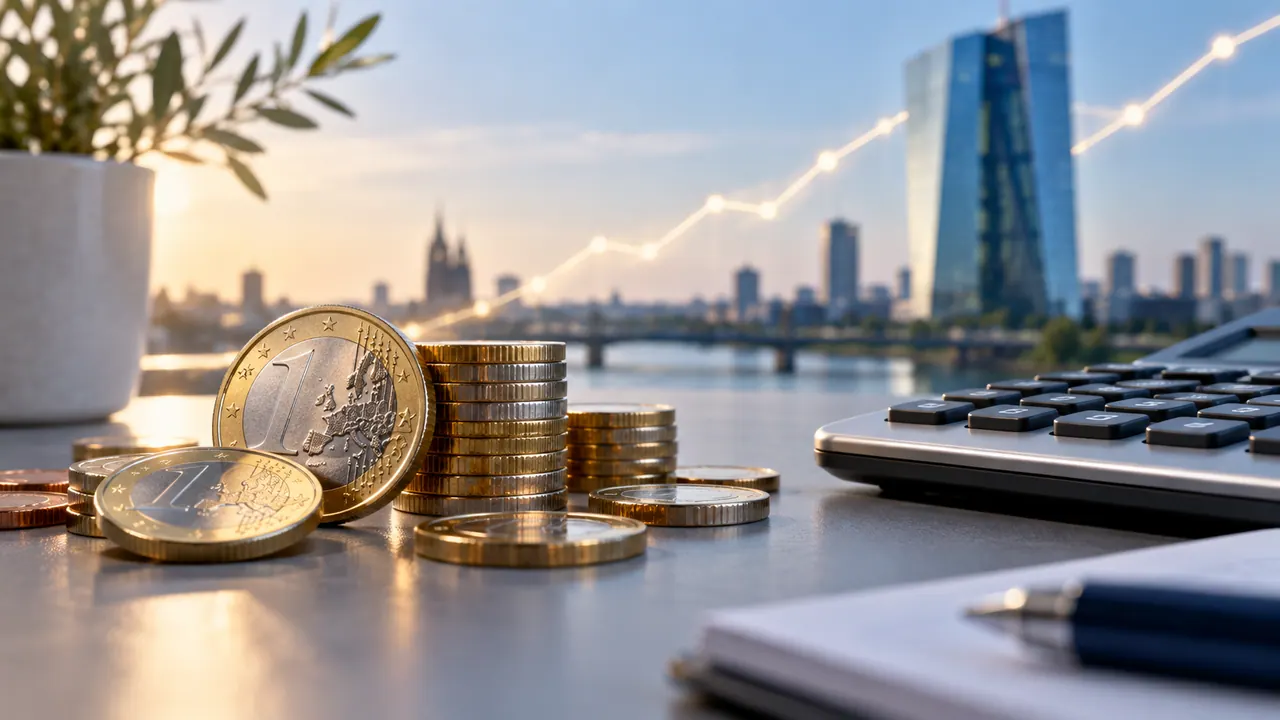 Ilustrim editorial: Monedha euro në tavolinë
